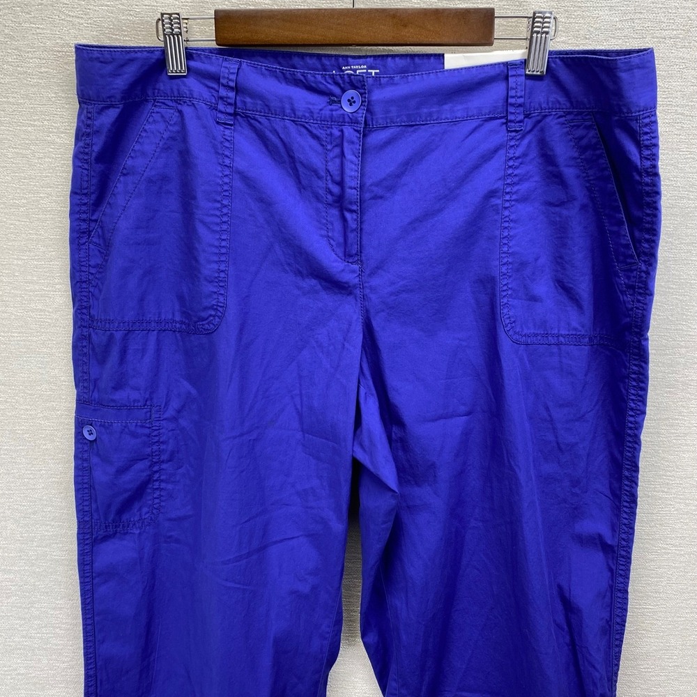 Ann Taylor LOFT Women's Original Crop Blue Capris Size 14 Pedal Pusher NWT - Picture 3 of 14